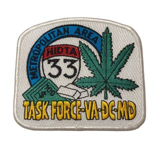 Rare Metro Area 33 Hidta Task Force Va Dc Md Police Narcotics Unit Patch