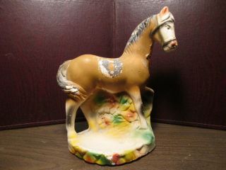 Vintage Carnival Prize - Chalkware Horse - Figurine - Vanity Change Tray