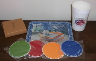 Longaberger Baskets - 4 Coasters,  Plastic 25th Anniversary Cup,  Mouse Pad