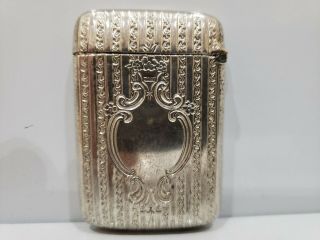 Vintage Victoria Ornate Solid Sterling Silver Match Safe / Vesta / Case,  2 1/2 H