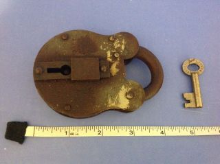 Antique - Belfry - 4 Lever Secure Padlock - With 1 Key