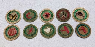 White FISH NOS Boy Scout Angler Proficiency Award Badge WHITE back Troop Small 3