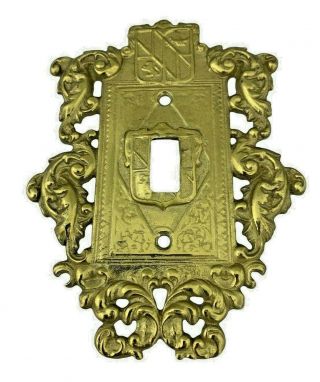 Virginia Metalcrafters Ornamental Brass Single Switchplate - 24 - 17 - 4.  5 " X 5.  5 "