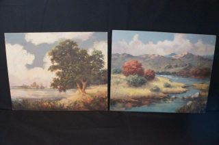 2 Vintage Impressionist Oil Painting By Charles Rubino Listed (1896 - 1973)