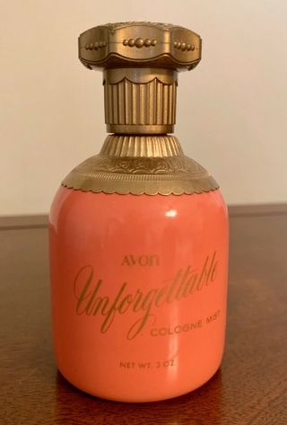 Vintage Avon Unforgettable Empty Perfume Decanter/bottle,  Coral And Gold,  Vanity
