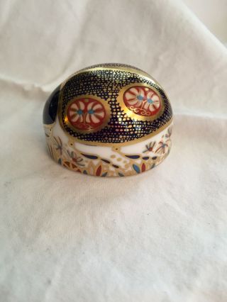 Royal Crown Derby Ladybug Paperweight,  Signed,  Silver Stopper,  4 Spots