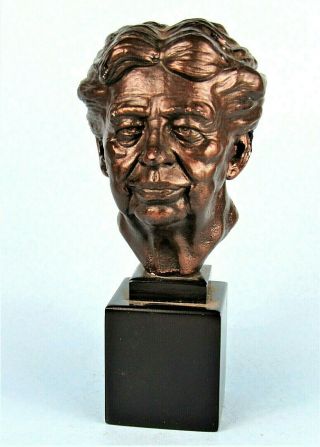 Eleanor Roosevelt Bust Bonded Bronze Sculpture Vintage 8 " Desktop Statue