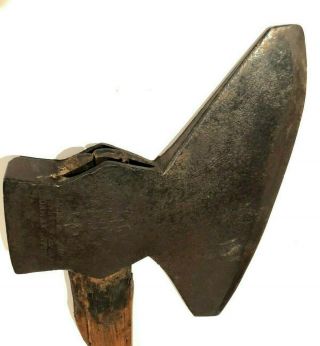 Broad Axe Hewing Axe Douglas W.  Hunt - Antique Vintage Offset Handle Large