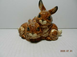 Goebel Two Bunnies Rabbits Figurine 34 823 09 Made In West Germany