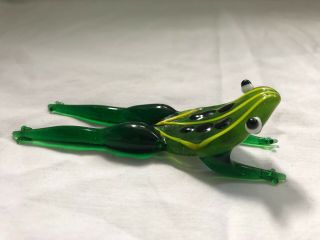 Vintage Murano Art Glass Frog Figurine Stretching Colorful