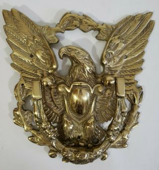 Vintage Brass American Bald Eagle Door Knocker Mid Century Magnificent 6.  5 " X 8 "