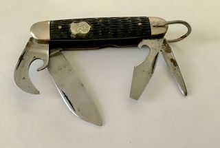 Boy Scouts Of America Vintage Bsa Emblem Camp & Survival Knife W - 4 Tools 1 Owner