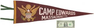 Vintage Wwii Pennant Camp Edwards Massachusetts Cape Cod Us Army Military Base