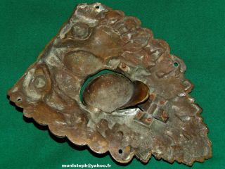 Rare antique bronze billiard pocket corner flat - Lion 3