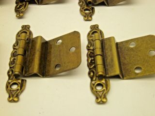 Nos Vintage 10 Pair [20 Hinges] Kitchen Cabinet Hinge Gold Antique Brass Finish