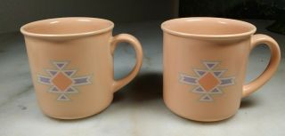 2 Treasure Craft Southwest Pattern Mugs/Cups 14 oz,  Fast Made In Japan 2