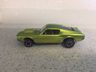 Vintage Mattel Hot Wheels 1968 Redline Series Usa Custom Mustang (lime)