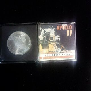 Apollo 11 30th Anniversary Coin,  Made With Actual Metal From The Lunar Module