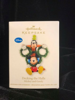 Hallmark Keepsake Ornament Decking The Halls Mickey And Goofy 2011 Disney