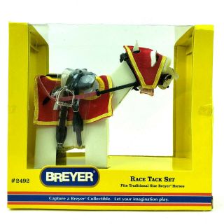 Retired Breyer Horse Race Tack Set Traditional Accessory 2492 Thoroughbred Red