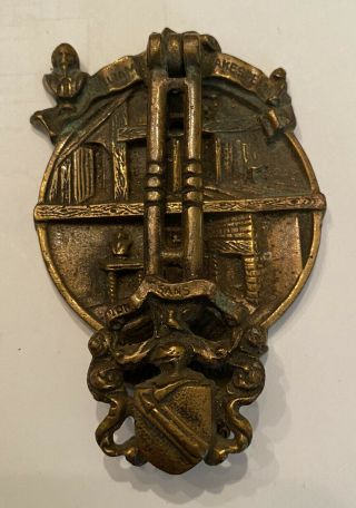 Vintage Antique William Shakespeare Brass Door Knocker From England Rare