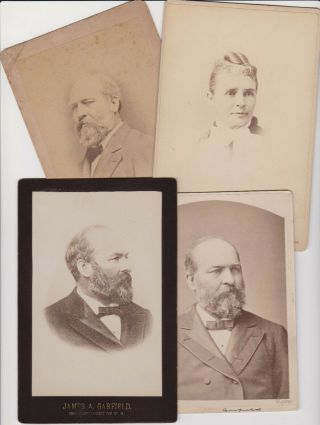 4 Cabinet Card Photos President James A Garfield & First Lady Lucretia Garfield