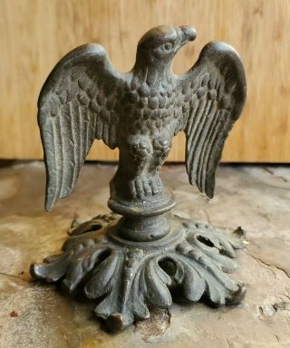 Antique Heavy Duty Solid Brass Federal Eagle Lamp Finial Flag Post Top Topper