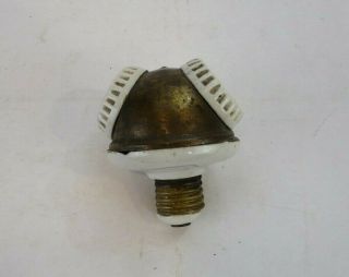 Vintage Double Bulb Porcelain and Brass Lamp Socket 2