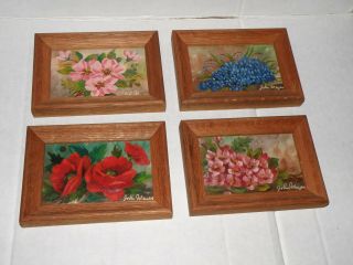 Vintage Framed Floral Oil Paintings Signed By The Artist John Meyers