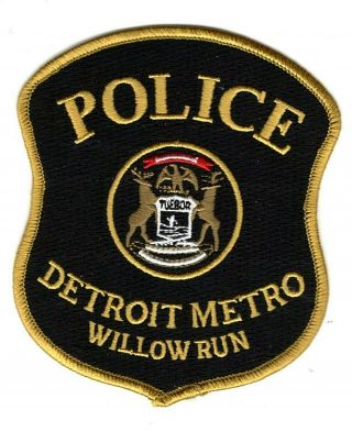 Michigan Police Patch Detroit Metropolitan & Willow Run Airport 