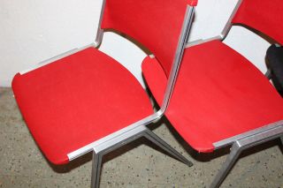 Vintage 60s Mid Century Modern Mcm Set Of 2 Steelcase Dining Room Chairs Red