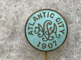 1907 A S A Atlantic City Vintage Sterling Silver Lapel Pin