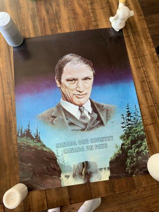 Pierre Elliott Trudeau Campaign Poster,  1968 Canada One Country 22x28”