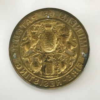 Vintage Milners embossed brass plaque,  from an old victorian safe door 2