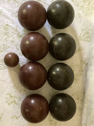 Vintage Bocce Ball set lawn bowling game Made in Italy with the Pellini Ball 2