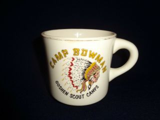 Bsa Camp Goshen Mug,  American Indian Headdress,  Vintage Boy Scouts Mug,
