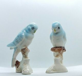 Vintage Blue Bird Parrot Tropical Figurine Made In Japan Statue Collectible Qty2