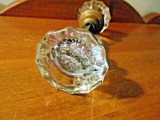 ANTIQUE SINGLE SET 12 POINT ARCHITECTURAL CLEAR GLASS DOOR KNOBS 3