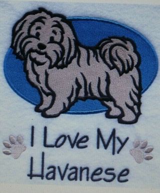Love My Havanese Dog Embroidered Personalized Tee Shirt All Sizes