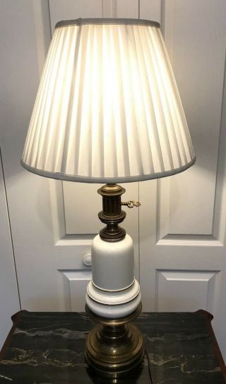 Vintage Stiffel Brass Porcelain Table Lamp Hollywood Regency 34  H