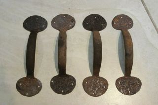 4 Old Wrought Iron Door Handles