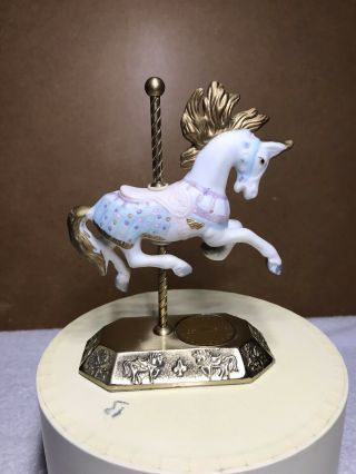 Vintage Carousel Horse Figurine Porcelain Ceramic Brass Westminster