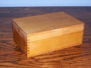 Small Wood Finger Joint Trinket Box With Lid.  Look