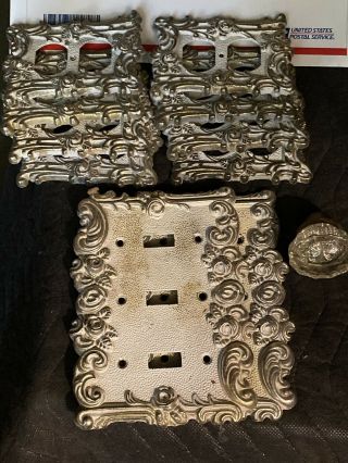 Vintage Light Switch Cover Brass Set Of 10 Crystal Door Knob At&hw Co