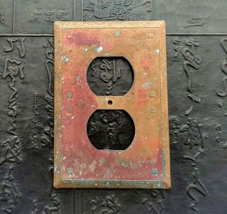 Copper Patina Outlet Cover Beveled Edges Craftsman Mission,  One Cover