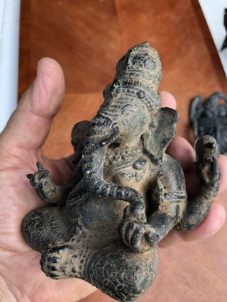 Asian Bronze Ganesh Elephant God Statue Figure Antique Patina