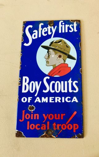 Boy Scout Porcelain Sign - Made To Look Old
