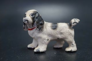 Vtg Painted Cast Iron Hubley Party Favor Parti - Colored Cocker Spaniel Puppy Dog