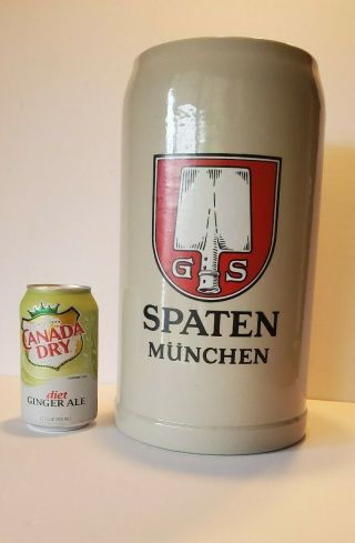 Vintage Spaten Five Liter Huge German Beer Stein Man Cave.  Wúnderbar