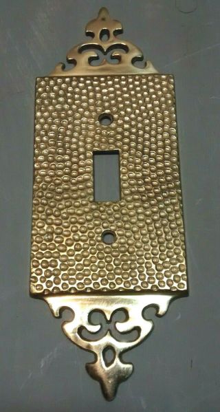 Vintage ? Ornate Solid Brass Single Light Switch Plate Cover
